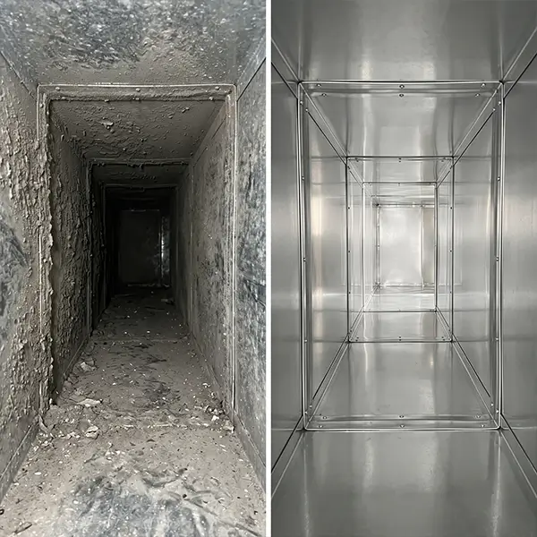 Air duct cleaning before and after