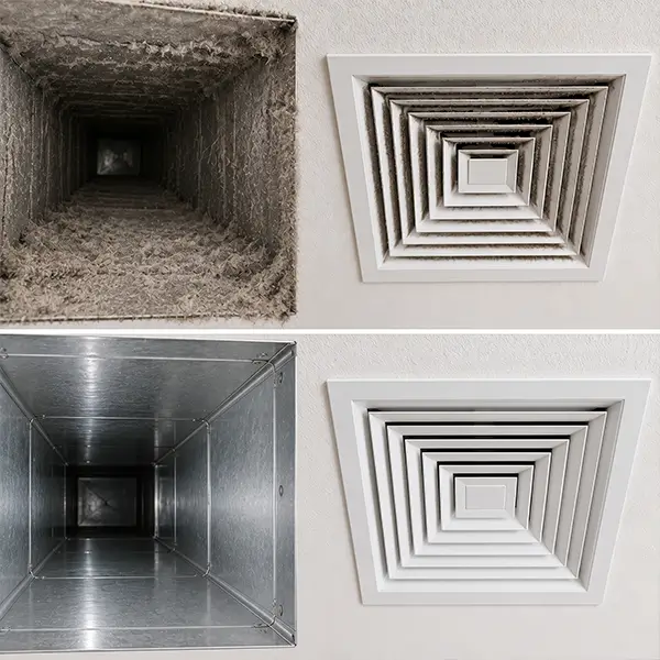 Air Vent cleaning before and after
